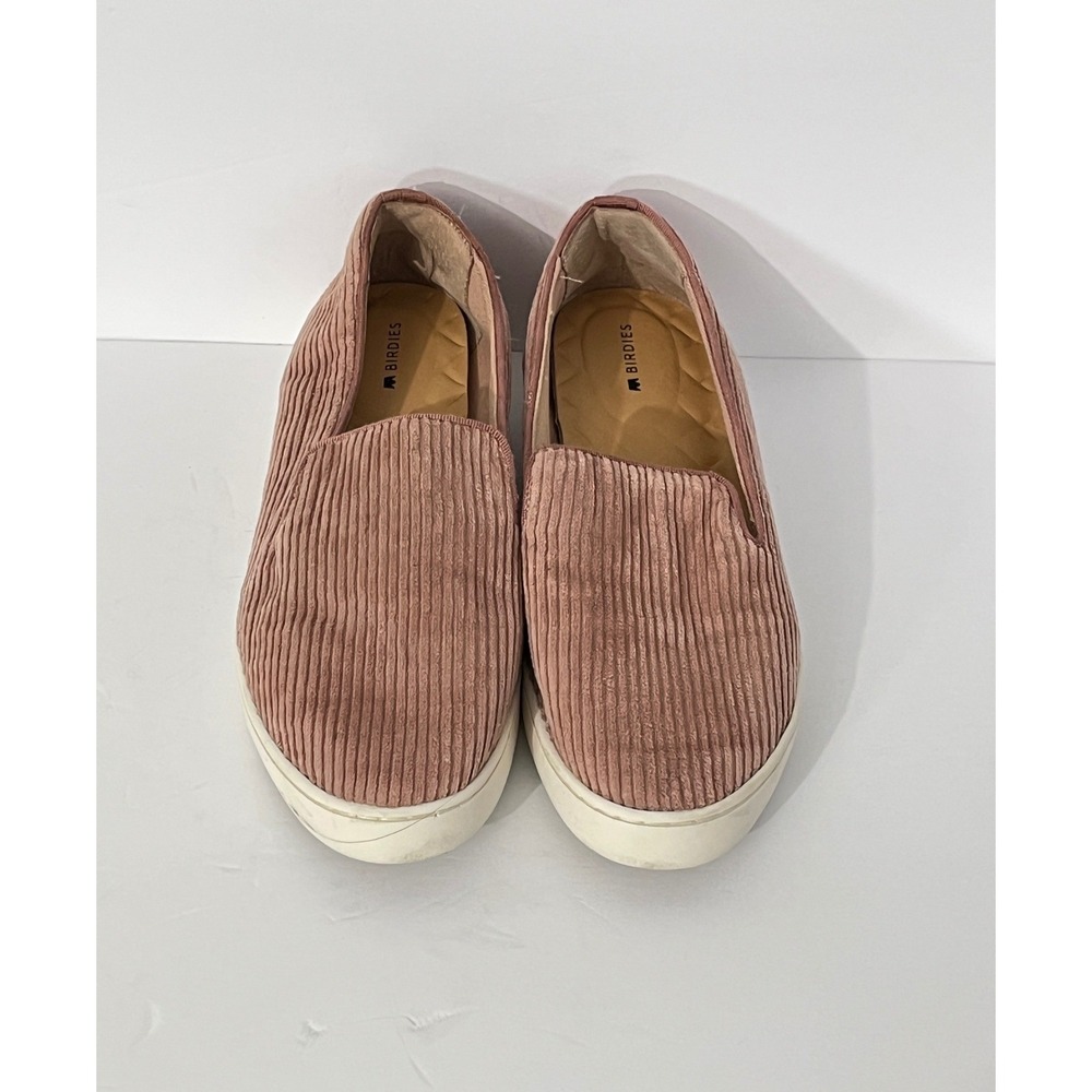 Birdies‎ Swift Slip On Sneaker Womens 8 Pink Corduroy Velvet Loafer Flat